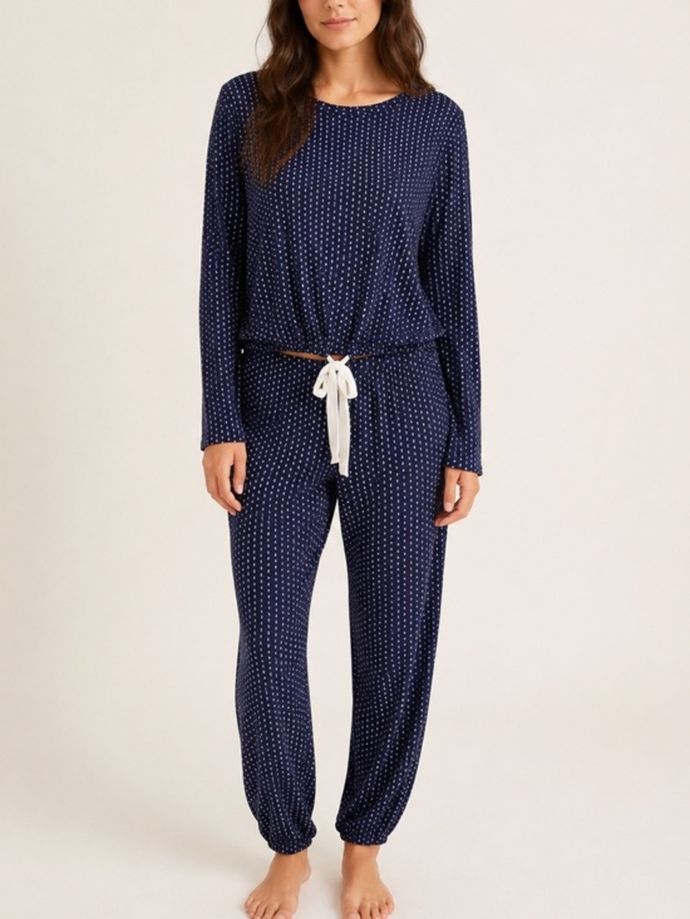 Eberjey Gisele Collection Navy Ivory Anchor Soft Luxury Loungewear Pajama Set